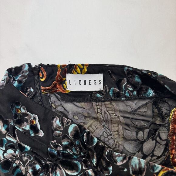 Lioness Velvet Burnout Paisley Wide Leg Pants Women's Small Whimsigoth Festival - Picture 3 of 15